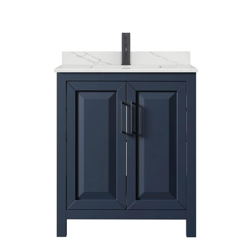 Daria 30'' W Vanity, Matte Black, Blue, White Quartz
