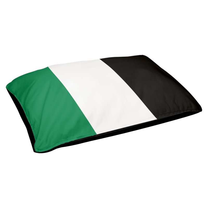 Coussin rectangulaire designer New York Bronx, Grand (L 40 po x l 50 po), Vert / blanc / noir