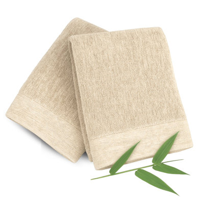 Ensemble de serviettes à main 2 pièces BedVoyage - Viscose de bambou + coton - 600 g / m² - absorbant et résistant aux odeurs