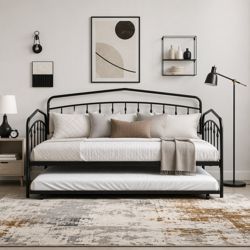 Daybed with Trundle in Black