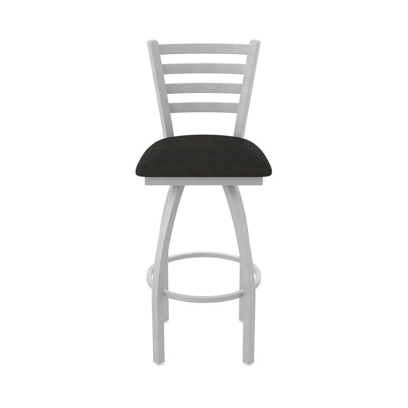 Tabouret pivotant Jackie, Nickel anodisé, Vinyle - espresso Canter, Tabouret de bar (siège d'une hauteur de 30 po)