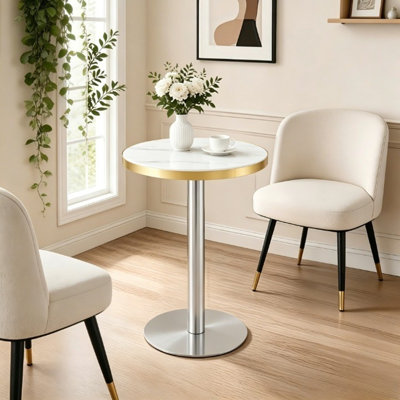 Table de salle à manger d'angle ultrabrillante pour petits espaces de bureau