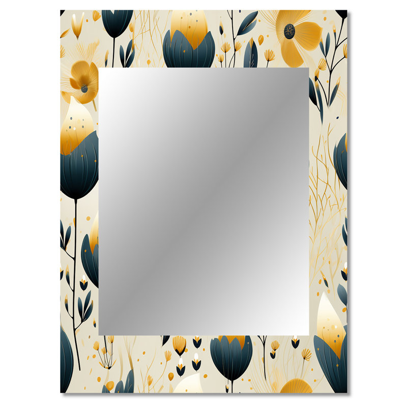 Motif floral sarcelle Alysse, 40 po x 30 po
