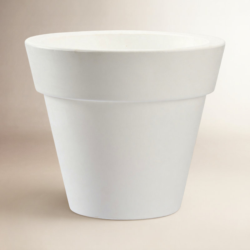 Pot à fleurs en plastique, Blanc, H 16,6 po x l 19 po x P 19 po
