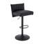 Tabouret de bar Juddson noir, siège à ressorts, tabouret de bar pivotant réglable en cuir polyuréthane avec dossier bas, chaise de bar à hauteur de comptoir sans accoudoirs pour la cuisine et le café