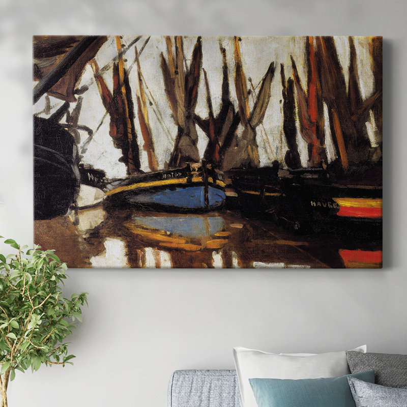 Fishing Boats (study), 1866-Gallery Wrapped Canvas, 24" H x 36" W