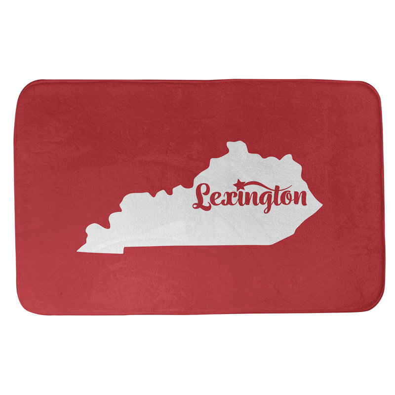 Tapis pour salle de bain en microfibre rectangulaire antidérapant antidérapant, L 17 po x L 21 po, Rouge, Lexington, Kentucky
