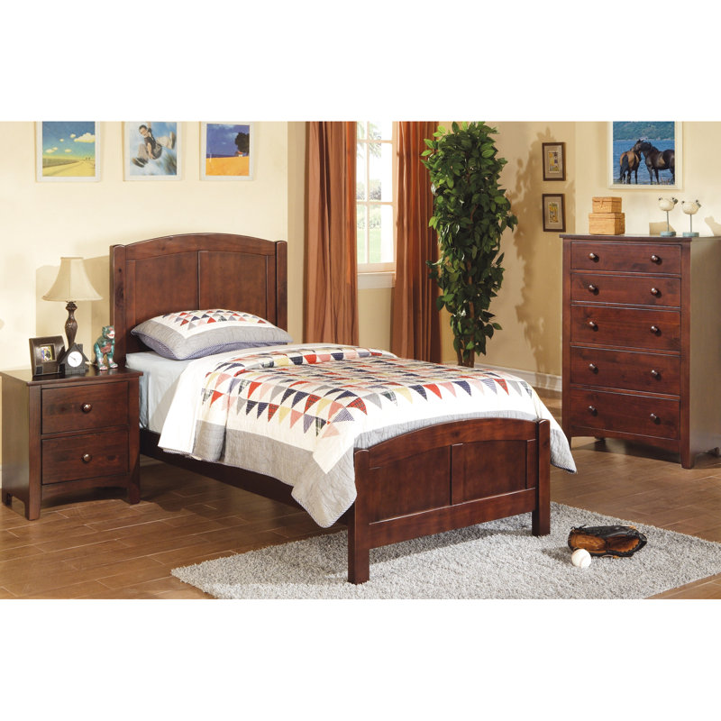 Dark Oak Finish Bedroom Storage - 2 Drawers Nightstand, Modern Style Cabinet With Finish, Brown Colour Mix, Brown Mix