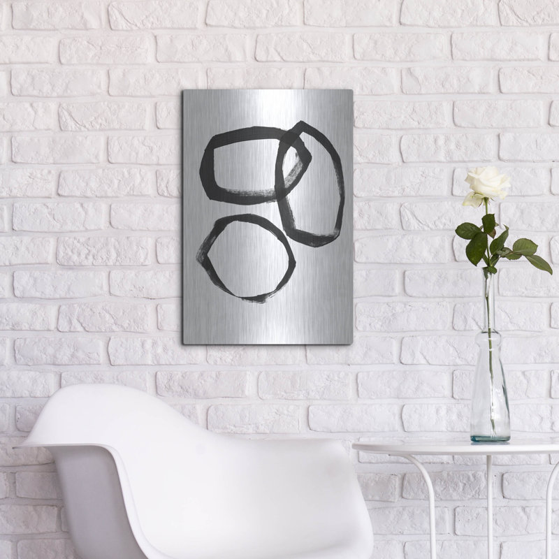 «Brushstroke Circles III» par Linda Woods, H 24 po x l 16 po
