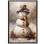 Charmant bonhomme de neige souriant avec écharpe et chapeau haut de forme-106068627-106068629