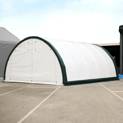 Abri de rangement à arche simple de 20 pi x 30 pi x 12 pi: 11 oz PE, construction, répond aux exigences industrielles et architecturales imperméable, améliore l'espace intérieur à des fins récréatives
