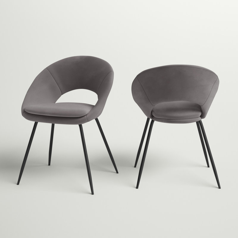 Cale Velvet Armchair, Black, Grey