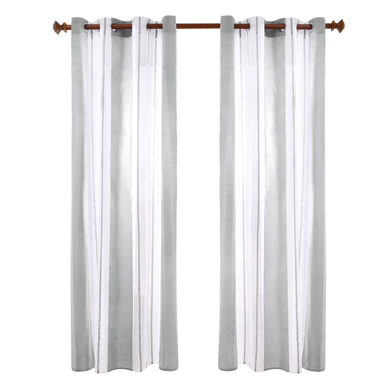 Dearious Sheer Curtain Pair, Width 140 x Drop 229 cm, Linen