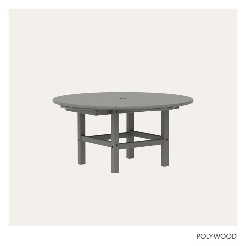 POLYWOOD Round 37" Conversation Table, Slate Gray
