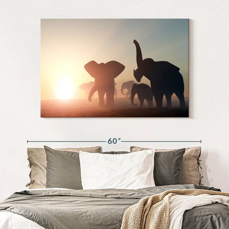 Brampt Wild Elephants, 34" H x 51" W