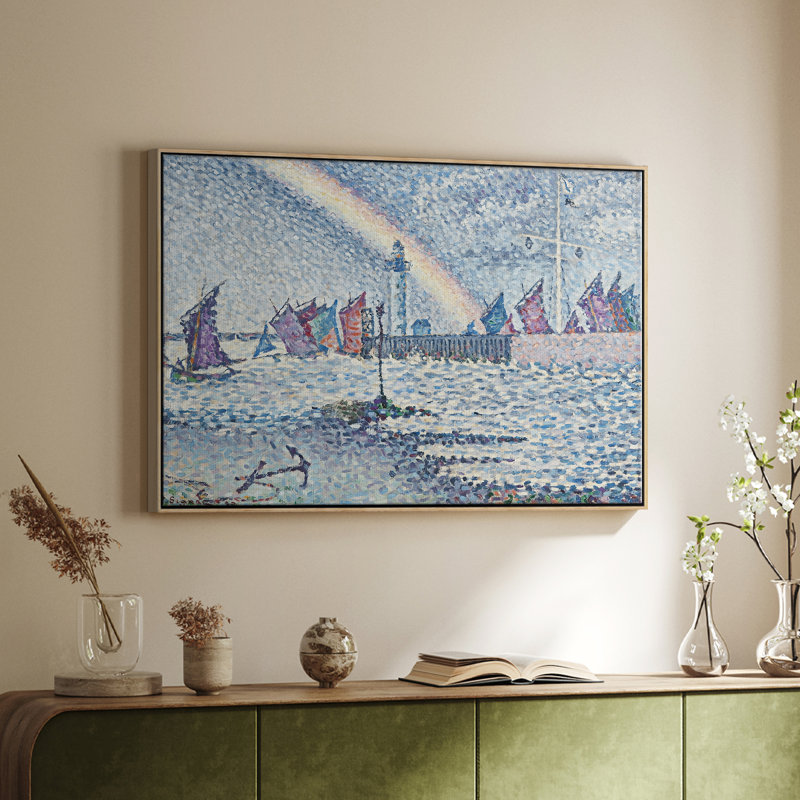 Entrée du port de Honfleur, 1899 - Paul Signac, toile tendue avec châssis, 24 po x 36 po, Naturel