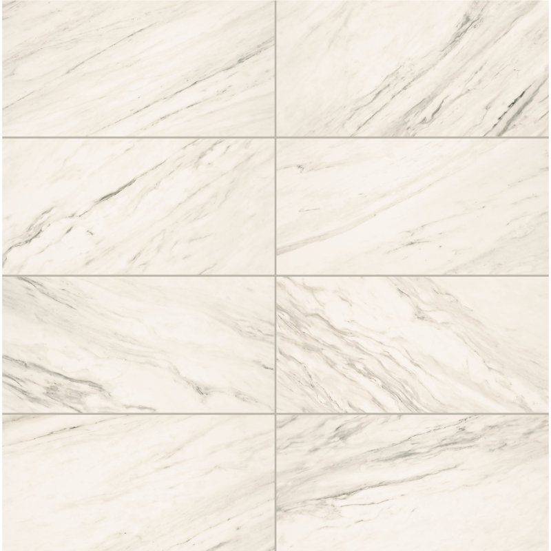 Daltile Perpetuo 12" x 24" Polished Porcelain Floor Tile (9 PCS Per Carton) (17.01 SQFT Per Carton), Timeless White