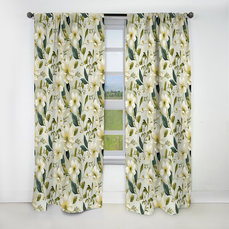 Serene Botanics Tropical Motif III - Rideau floral - Rideau occultant floral - 1 panneau, L 52 po x L 95 po