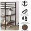 Lit mezzanine pour adolescent avec échelle, garde-corps et tablette en bois Lyndes