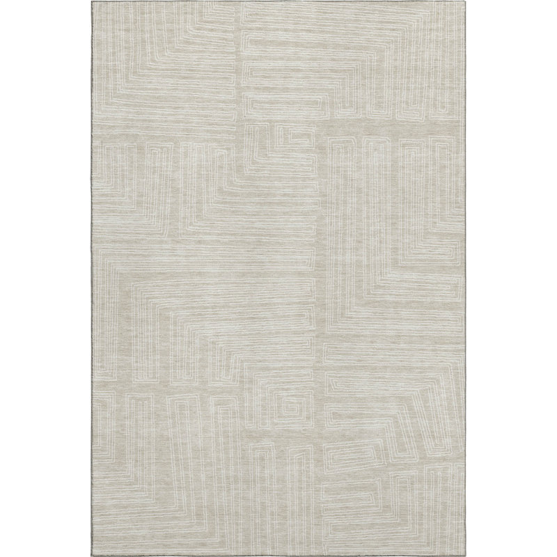 Tapis géométrique Premium lavable à la machine Harrietstown AMF1045, Rectangle 9 pi x 12 pi