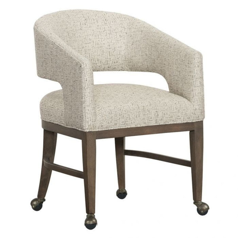 Cleo Upholstered Solid Back Arm Chair, Hazelnut, Indigo (8789 90)