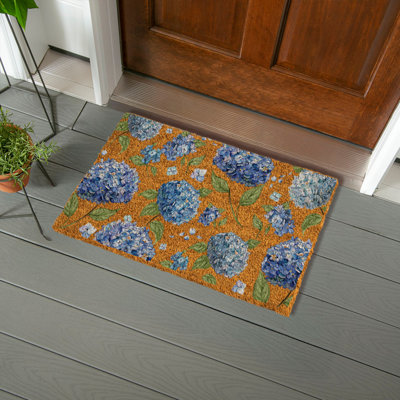 Hydrangea Haven Coir Mat, 16" x 28"