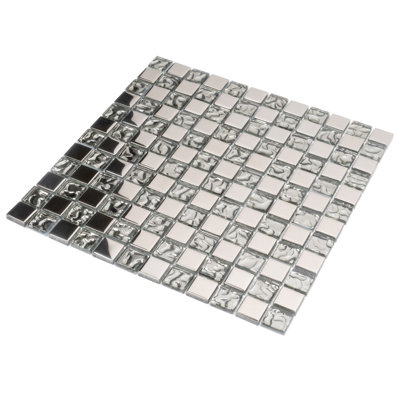 11.8" X 11.8" Polished Glass Mosaic Tile