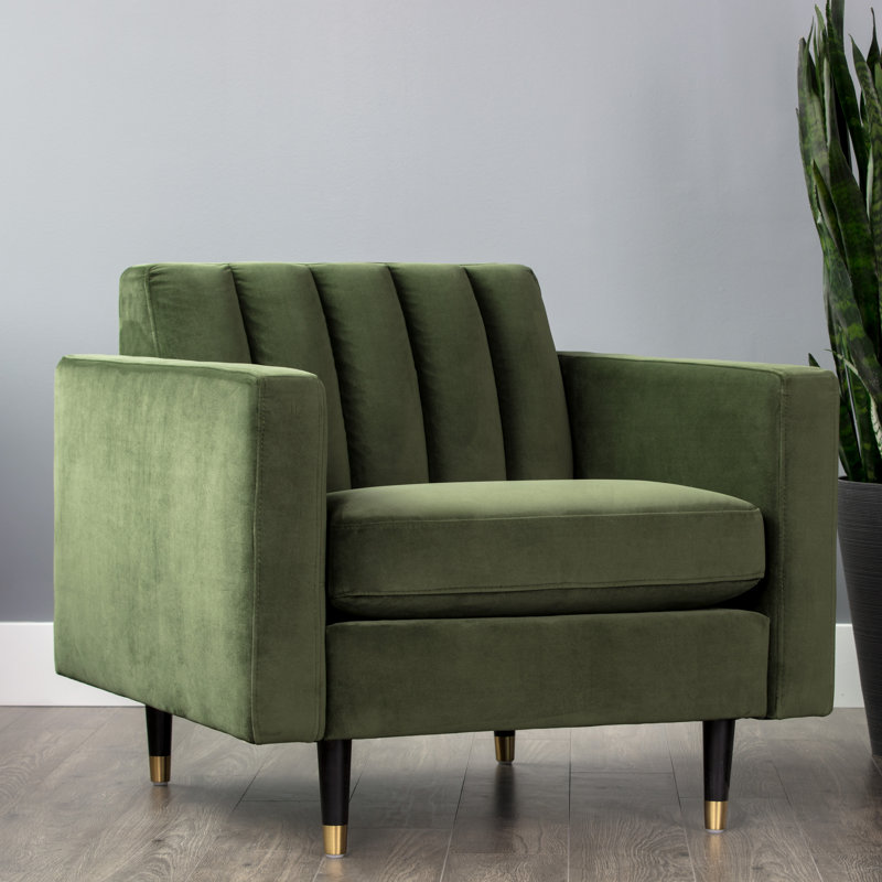 Fauteuil rembourré Tamsin - Vert, Vert