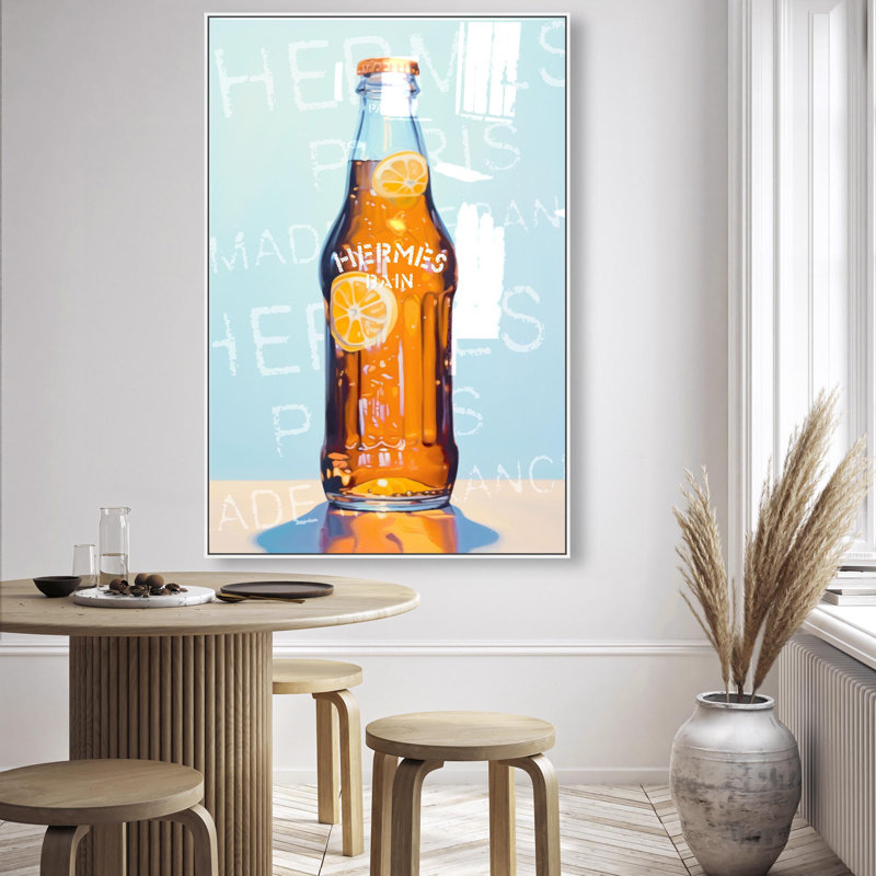 Oliver Gal Refreshing Summer Quencher Fashion and Glam - Hand-Applied Glass Coat Framed Canvas Art, 54" H x 36" W, Silver