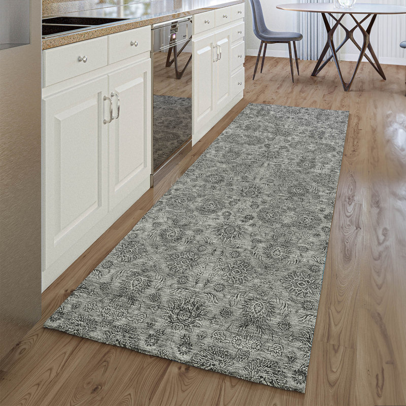 Premium Machine Washable Prisco Gray Rug, Runner 2'3" x 7'6"