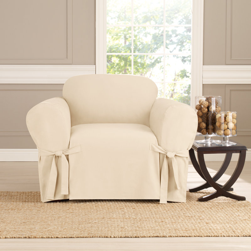 Khaki Heavyweight Cotton Duck 32"x40"x43" Armchair Slipcover