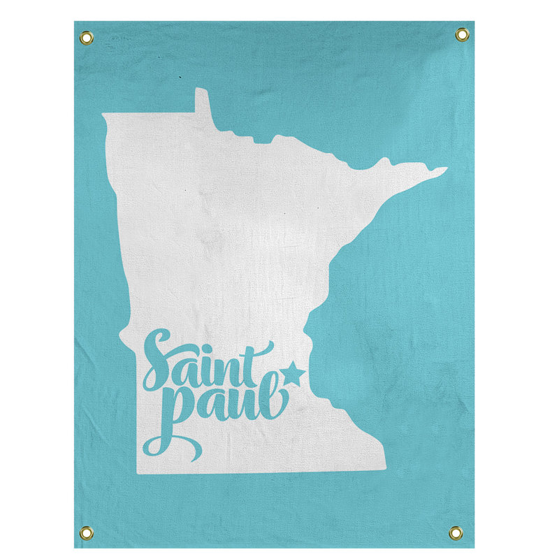 Tapisserie murale saint paul minnesota, H 59 po x l 50 po, Bleu sarcelle