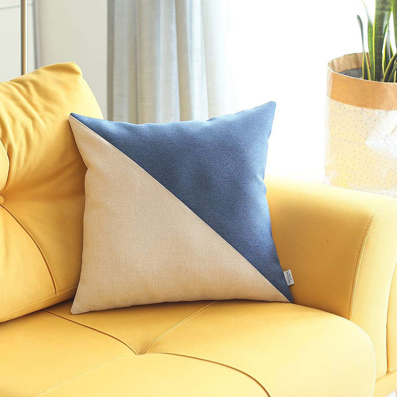 Throw Pillow, Blue/Ivory