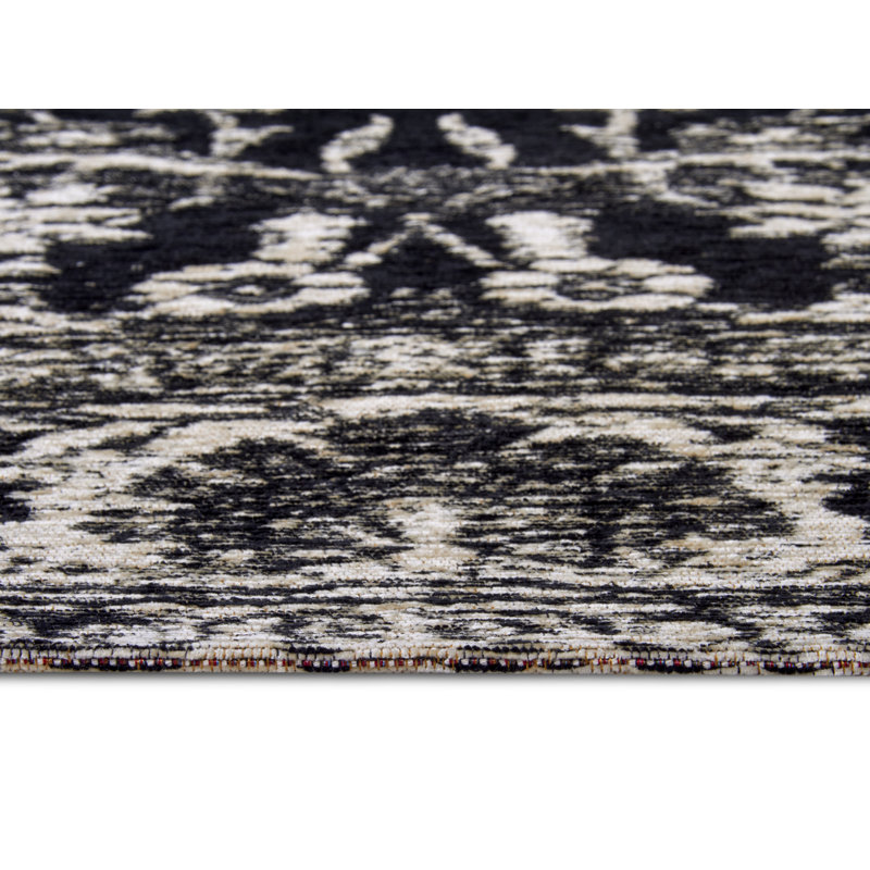 Catania Black Rug, Rectangular 80 x 165cm