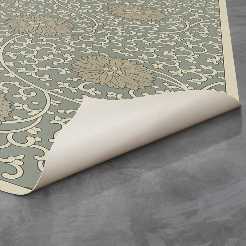 Hawarden Vinyl Floral Indoor Rug, Runner 2'6" x 8'