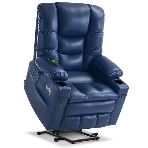 Platz Lift Assist Recliner with Massager, Blue 