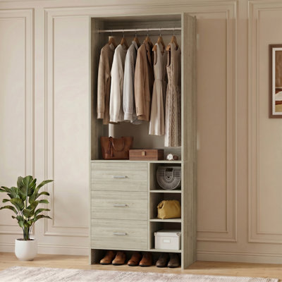 30'' W Closet System with Wooden Drawers