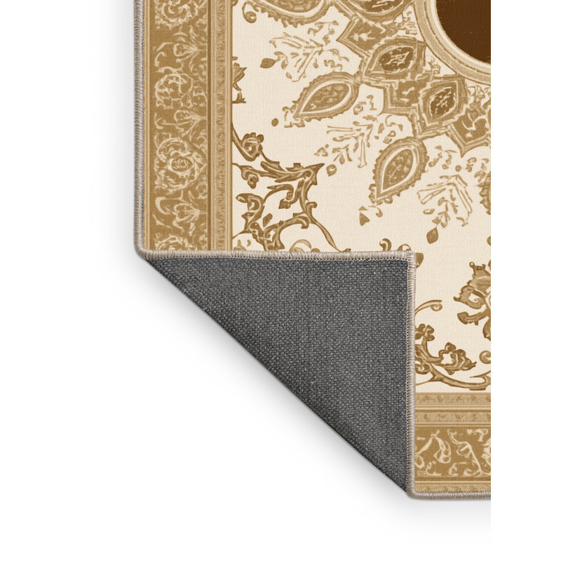 Tapis oriental doux en peluche Kline Classic - beige, 3 x 5