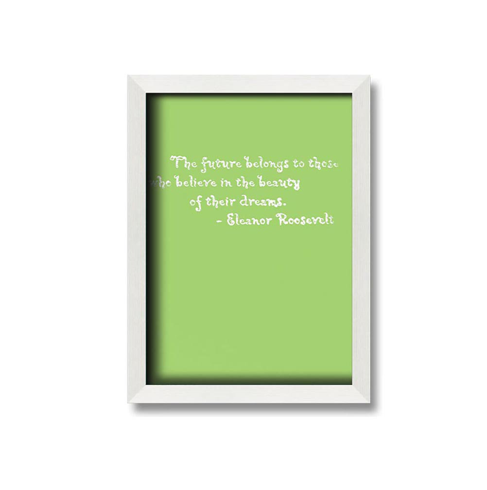 Seagoville Famous Quote Eleanor Roosevelt The Future Belongs To Those Lime Green Framed Print Wall Art