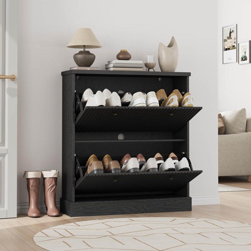 12 Pair Flip Down Shoe Storage