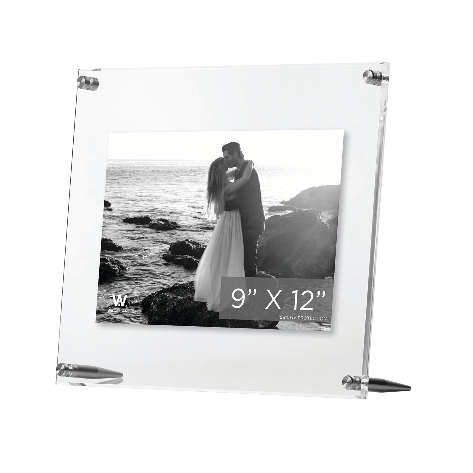 Cateno Tabletop Reversible Picture Frame, Silver, 9" x 12"