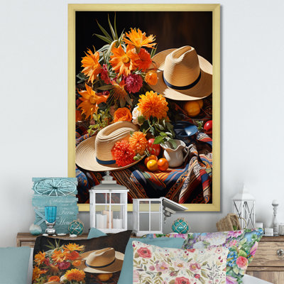 Sombrero mexicain Floral Shades II - Art mural mexicain