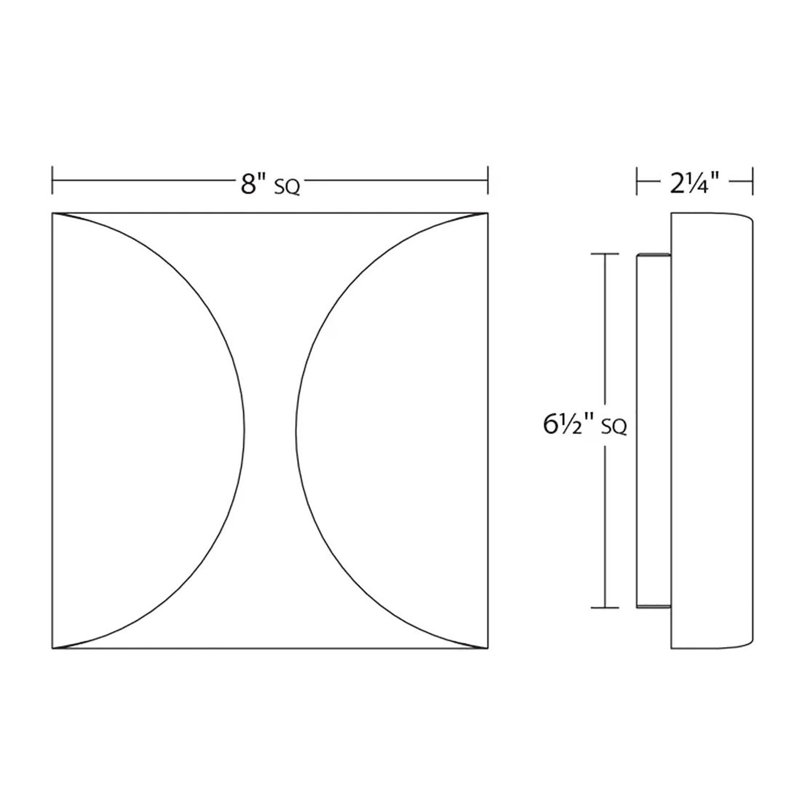 Folds Aluminum LED Wall Light, White, 8" H x 8" W x 2.25" D