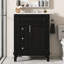 Meuble-lavabo de 24 po avec lavabo en céramique, 2 tiroirs et tablette réglable pour petits espaces d'inspiration française-1013975503
