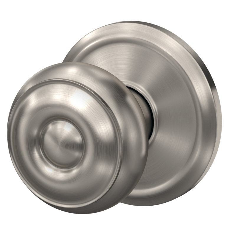 Custom Georgian Hall-Closet and Bed-Bath Knob with Alden Trim, Satin Nickel