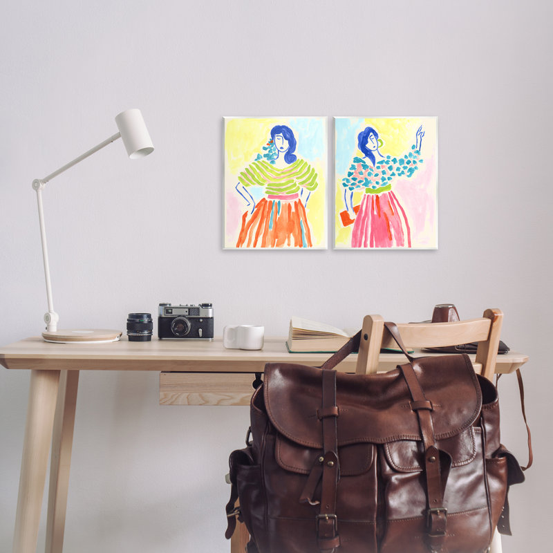  Ensemble de plaques murales «Stylish Women Bright Hues» par June Erica Vess