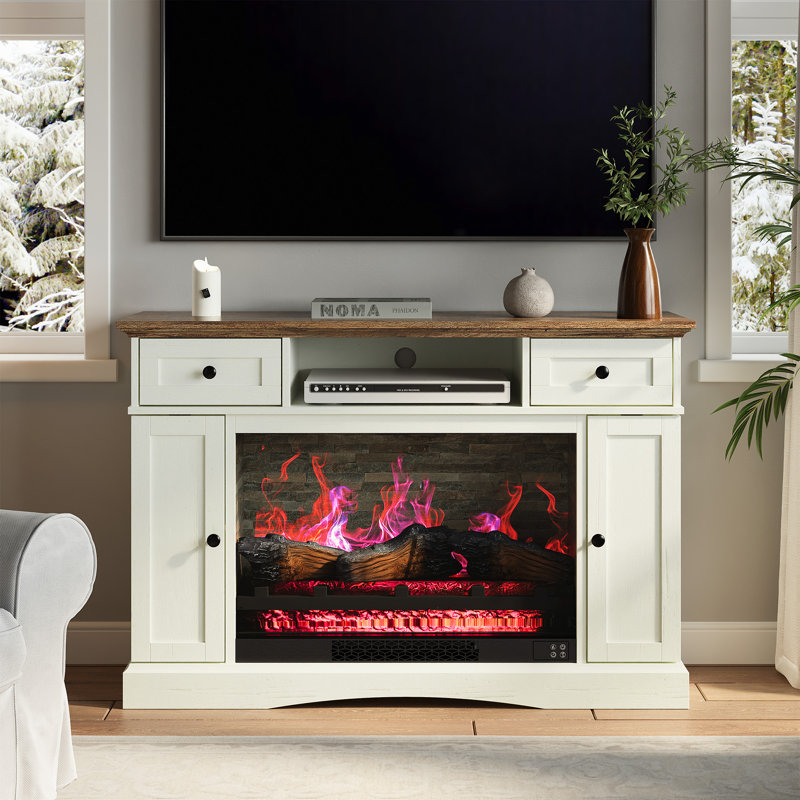 TV Stands With 28'' Color Changing Fireplace 