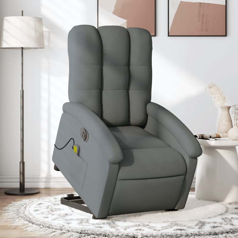 Fauteuil de massage inclinable, Tissu gris foncé, Power