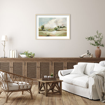 «Pastoral Land» par Wood, reproduction d'art encadrée