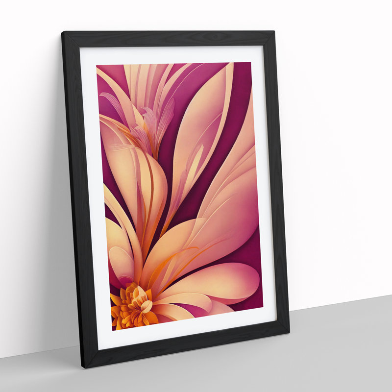 The Victorious Flowers - Single Picture Frame Painting, 34cm H x 25cm W x 2cm D, Black